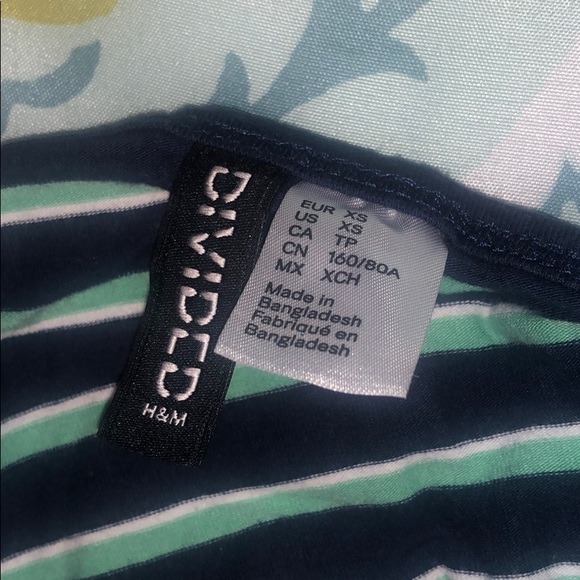 Navy blue, green, and white Halter top - Picture 2 of 2